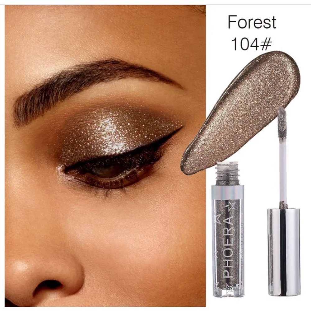 Phoera Cream Glitter Liquid Eyeshadow # 104 Forest  Color